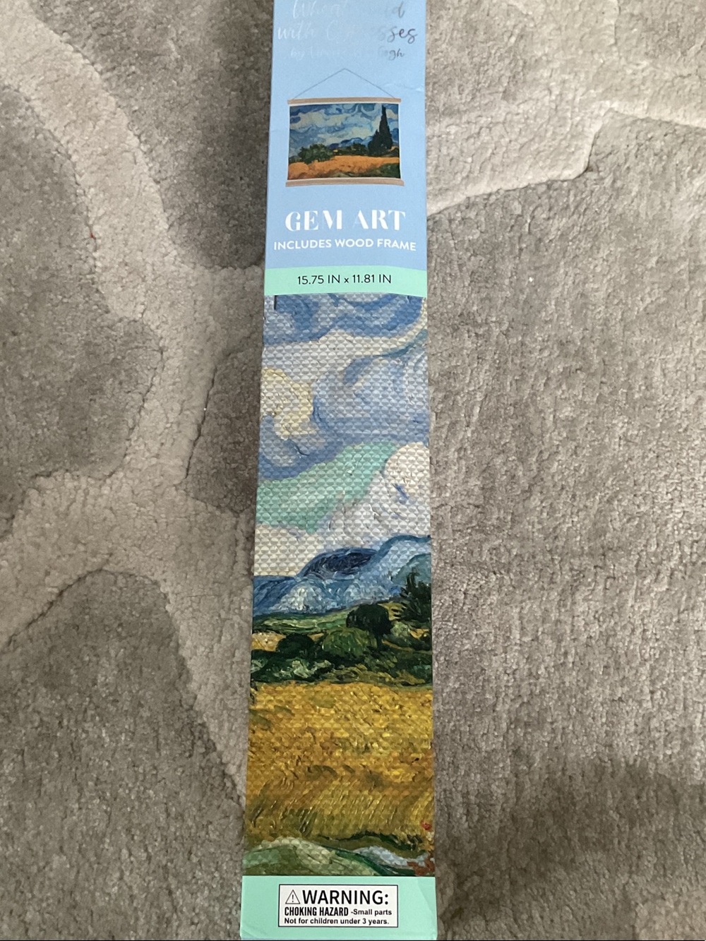 Gem Art Wheat Field Landscape Wall Art - Blue, Green, Yellow